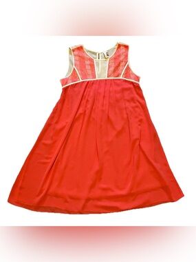 Francescas Birdcage Coral Dress Boho Hippie Festival Lace Inlay Sleeveless L NWT